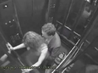 Horny couple getting hot in this elevator Video