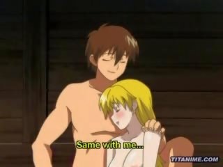 Magicl hentai anime dude spanks a blonde girl deep