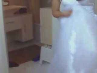 Tüdruk sisse tema pulmad kleit perses raske