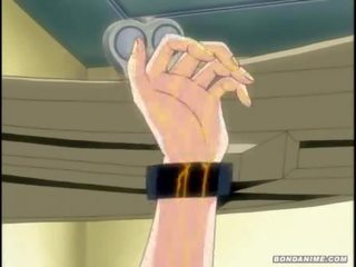 Terriefied animáció lány -ban cuffs jelentkeznek electicity shocks
