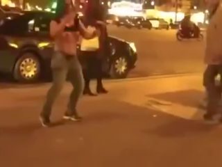 Drunk Girl Strips In The Street