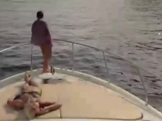 Glamorous art sex on the yacht