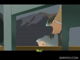 Lusty Hentai Schoolgirl Blowing Huge Dick On Knees