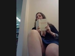 She Films Herself Cumming In Library