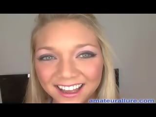 Stunning Blonde Teen Swallows Big Cock