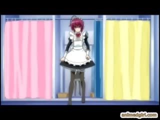 Transsexuál anime slúžka sám masturbovanie v the vaňa