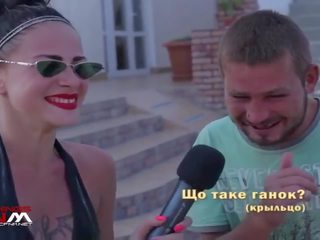 Rus hottie interviews gol pui & băieți pe n